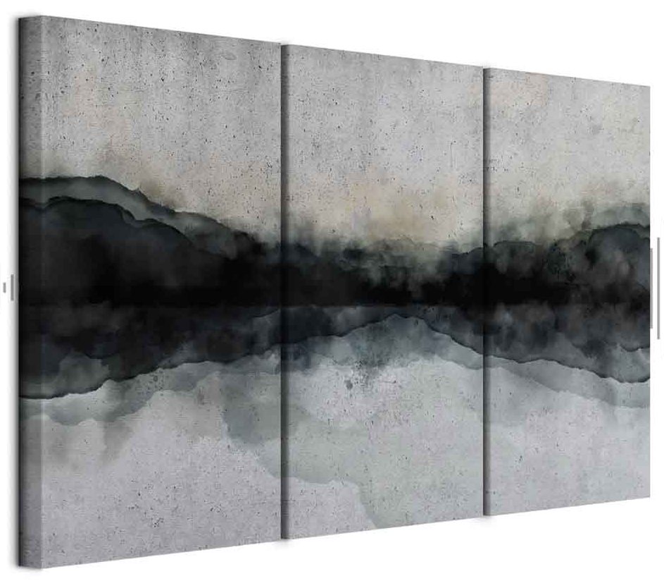 Leinwandbild - Mountain Surface of the Lake (3 Parts)