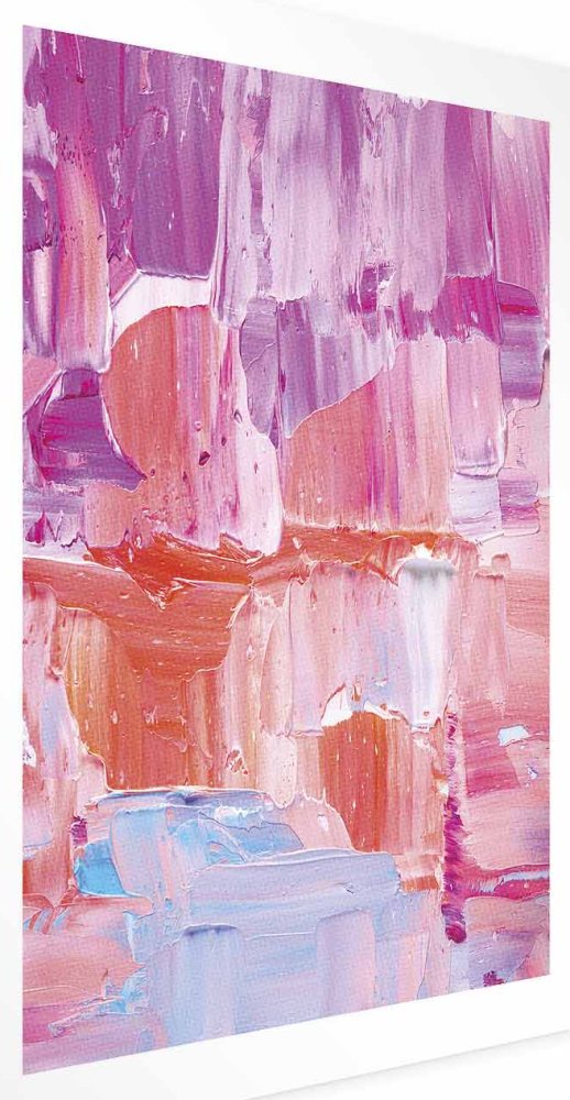 Poster - Colorful Strokes - intense shades of pink and purple on canvas