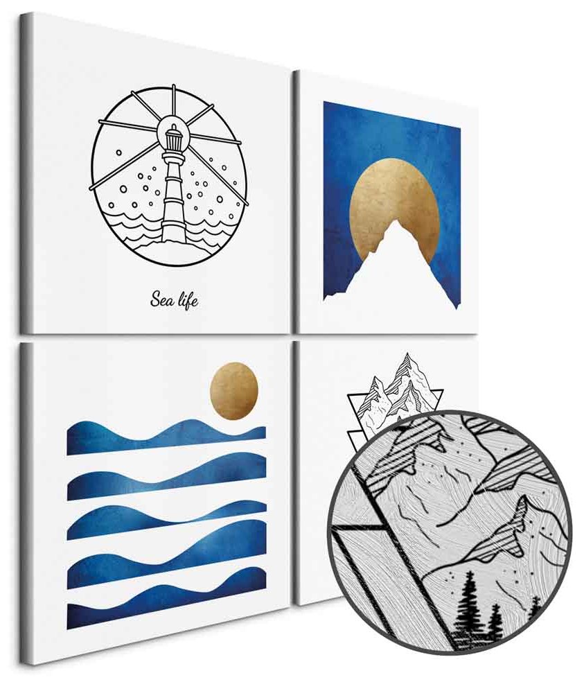 Leinwandbild - Sea or Mountains (4 Parts)