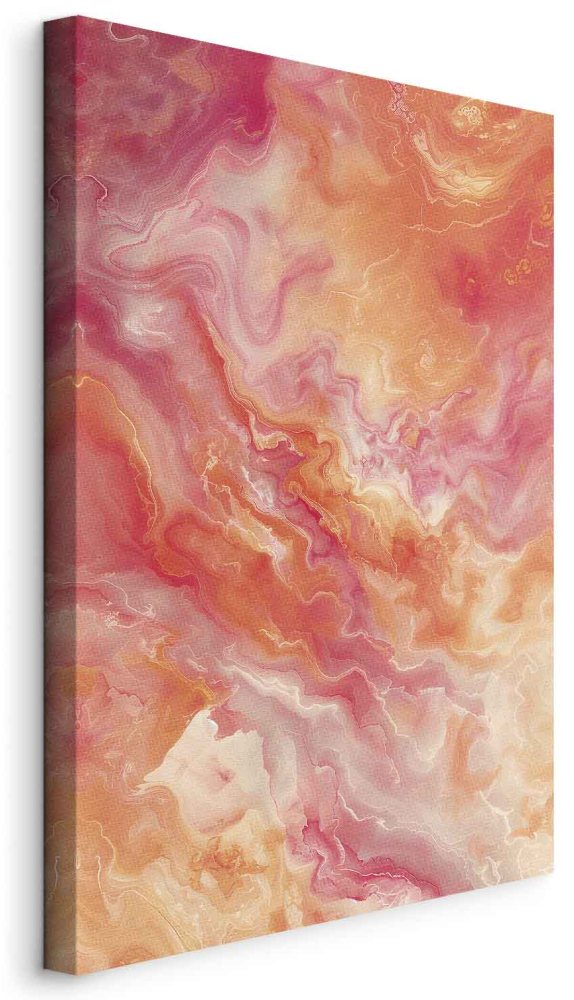Leinwandbild - Fiery Colors - Dynamic Shapes in Colors of Fire and Pink