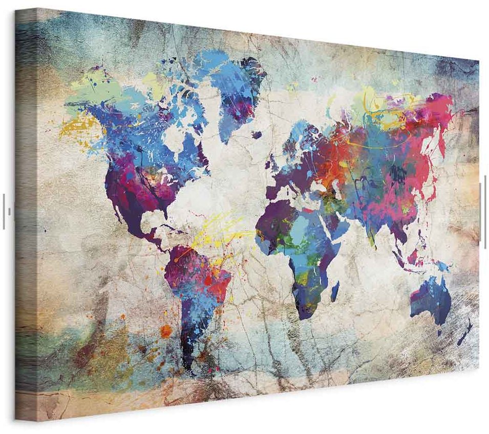 Leinwandbild - World Map: Colourful Madness