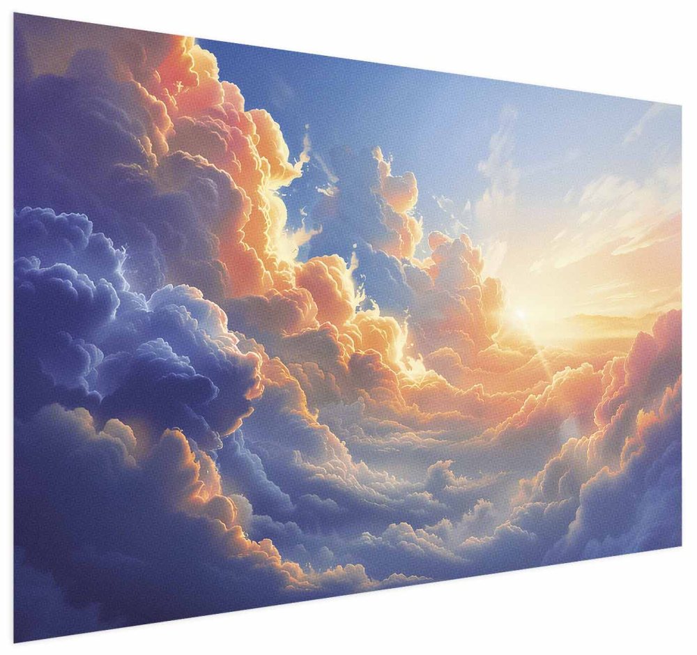 Poster - Sunset Over a Cloudy Sea: A Wonderful Symphony of Colors