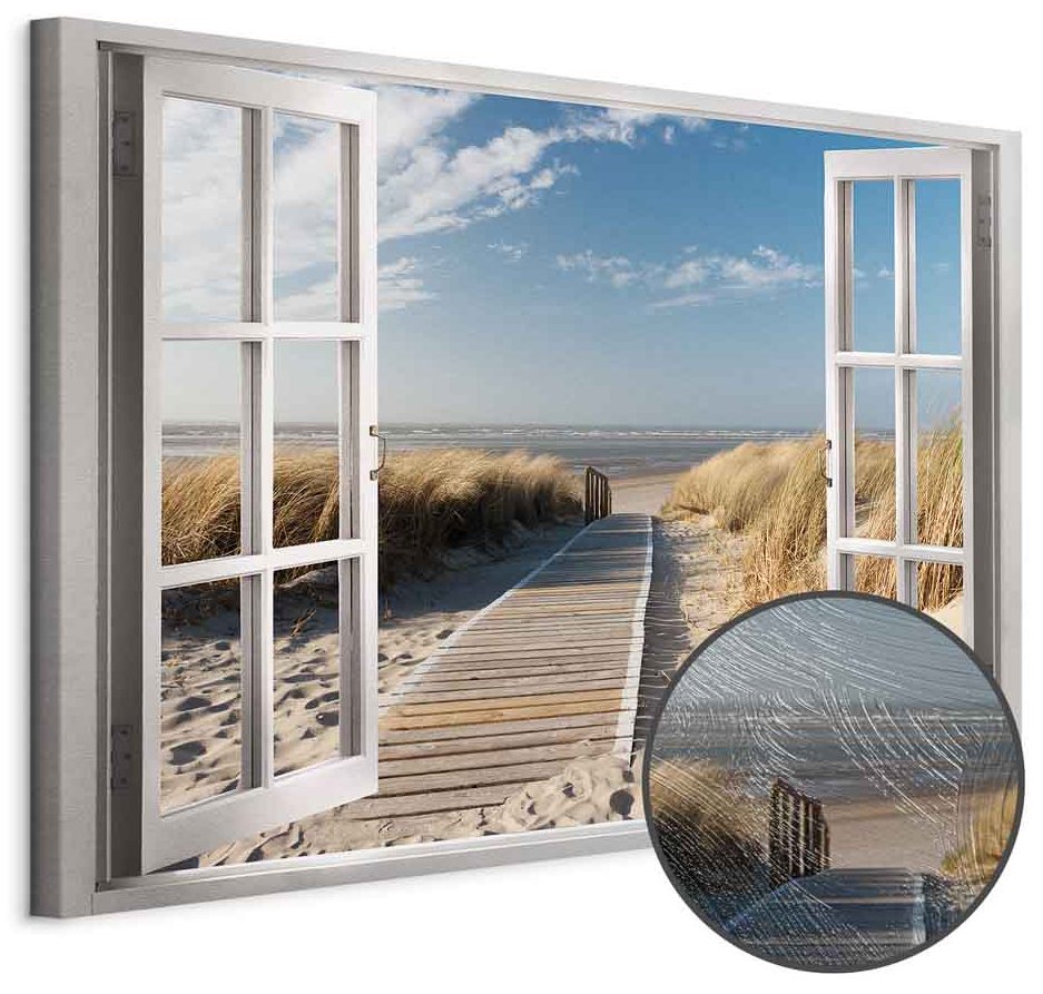 Leinwandbild - Window: View of the Beach