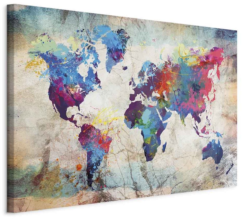 Leinwandbild - World Map: Colourful Madness