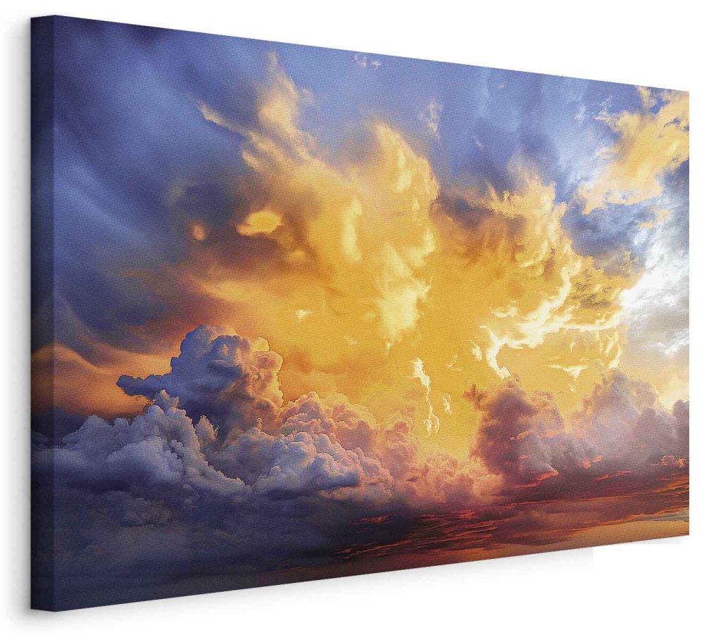 Leinwandbild - Beautiful Sunset - Clouds in Warm Shades