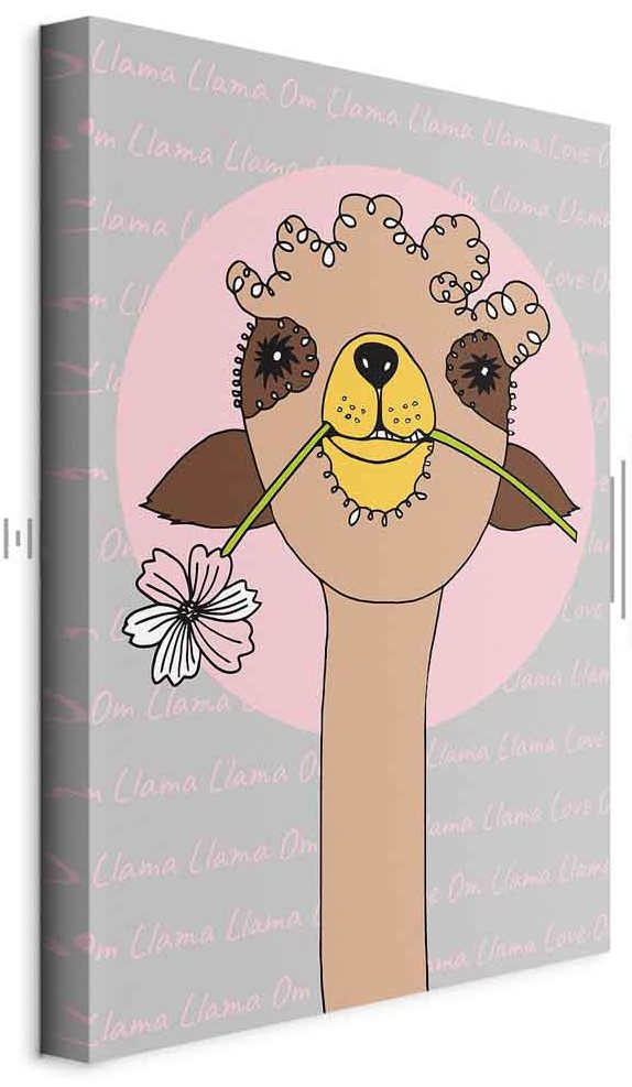 Leinwandbild - Happy Llama (1 Part) Vertical