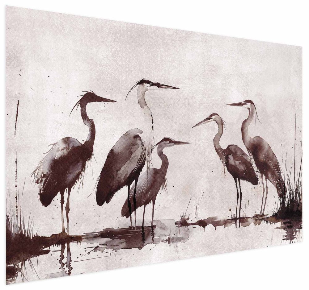 Poster - Herons Painted in Ink