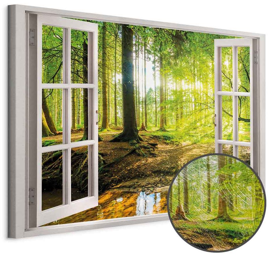 Leinwandbild - Window: View on Forest