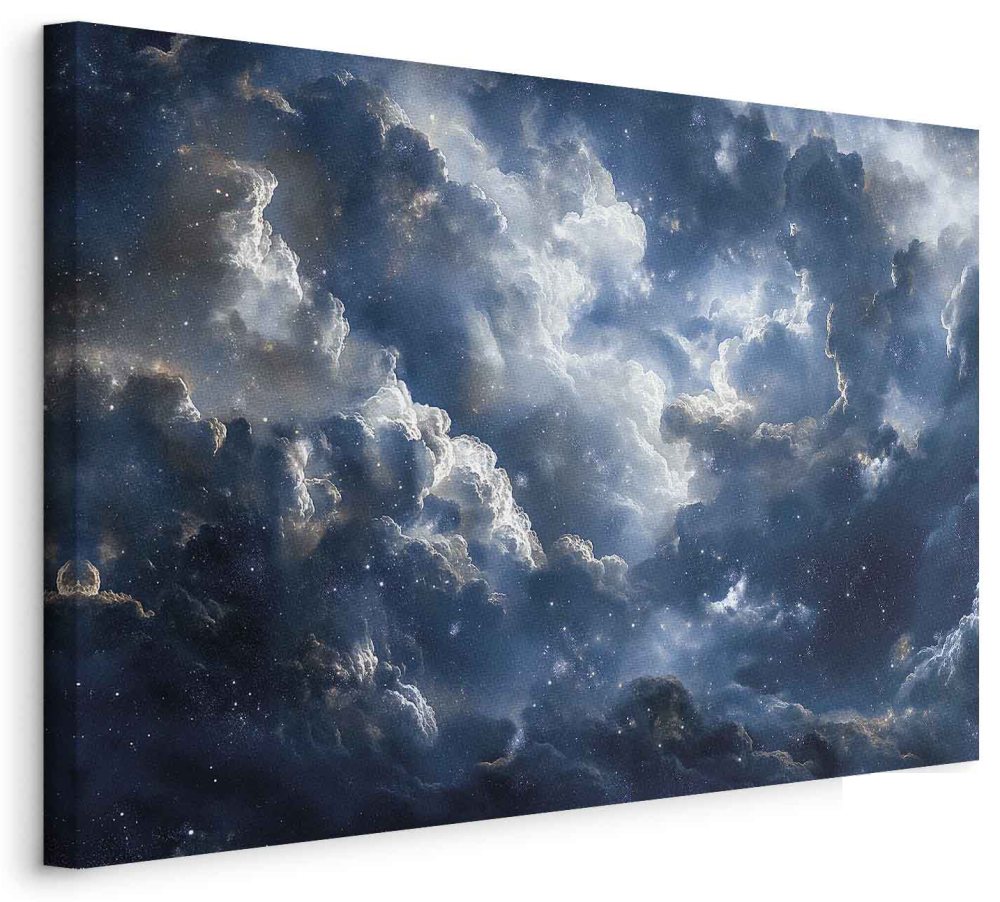 Leinwandbild - Astronomical Wonders: Clouds and Stars in Harmonious Combination