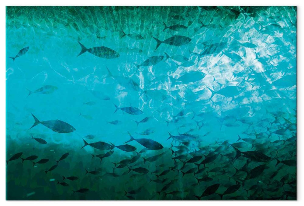 Leinwandbild - A shoal of dark fish
