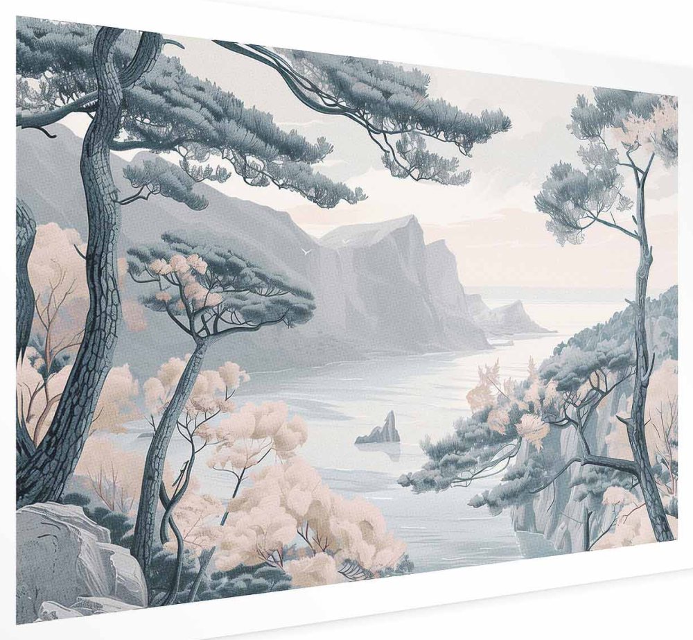 Poster - Blue Coast in Delicate Colors