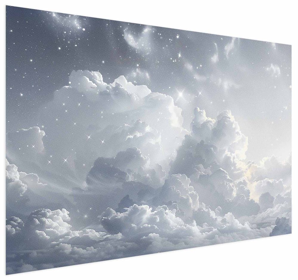 Poster - Astral Calm: Stars Scattered Over Delicate Clouds