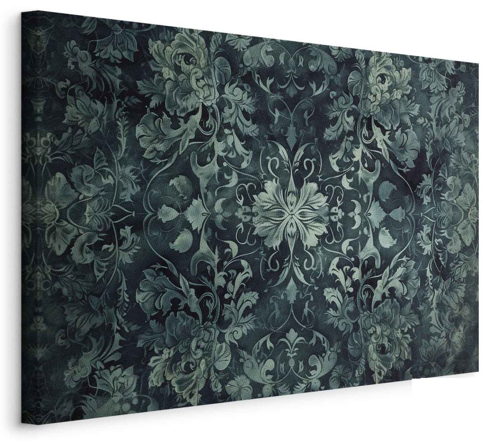 Leinwandbild - Oriental Pattern Carpet: Emerald Ornaments and Worn Patterns