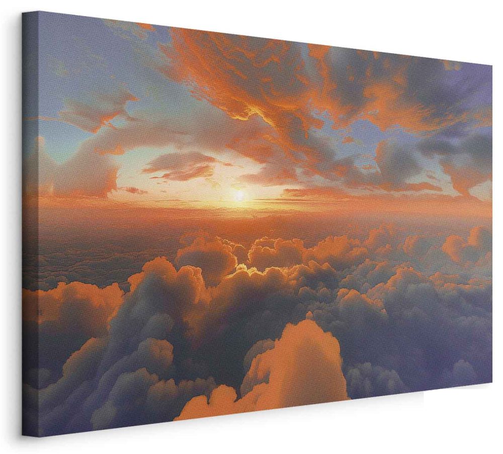 Leinwandbild - When Dawn Tickles the Clouds: A Spectacle of Colors on the Morning Sky