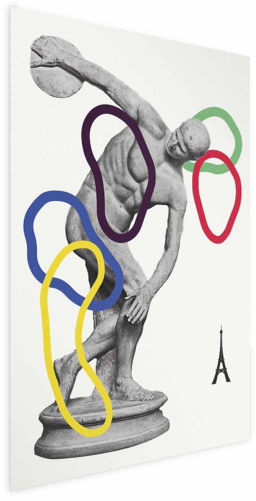 Poster - Collage Graphic - Discus Thrower - Sculpture