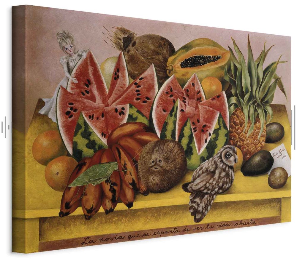 Leinwandbild - Frida Kahlo – A Bride Frightened at the Sight of Life Opened