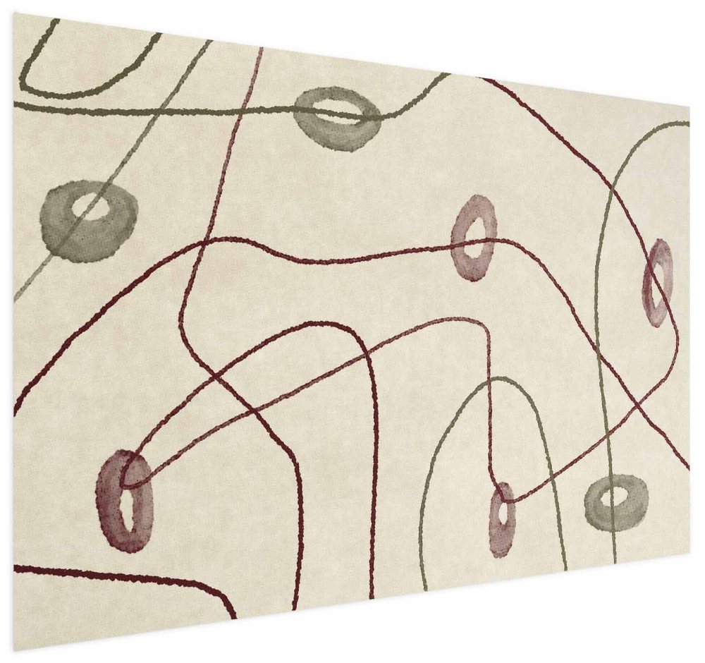 Poster - Lines and Shapes - a bead labyrinth on a pale, worn background