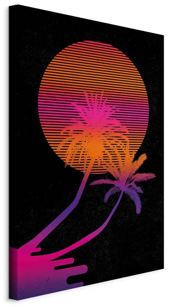 Leinwandbild - Palm at Sunrise (1 Part) Vertical