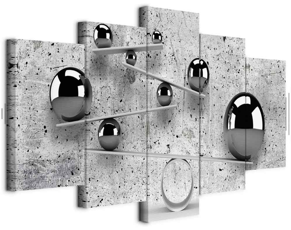 Leinwandbild - Balls and Concrete (5 Parts) Wide