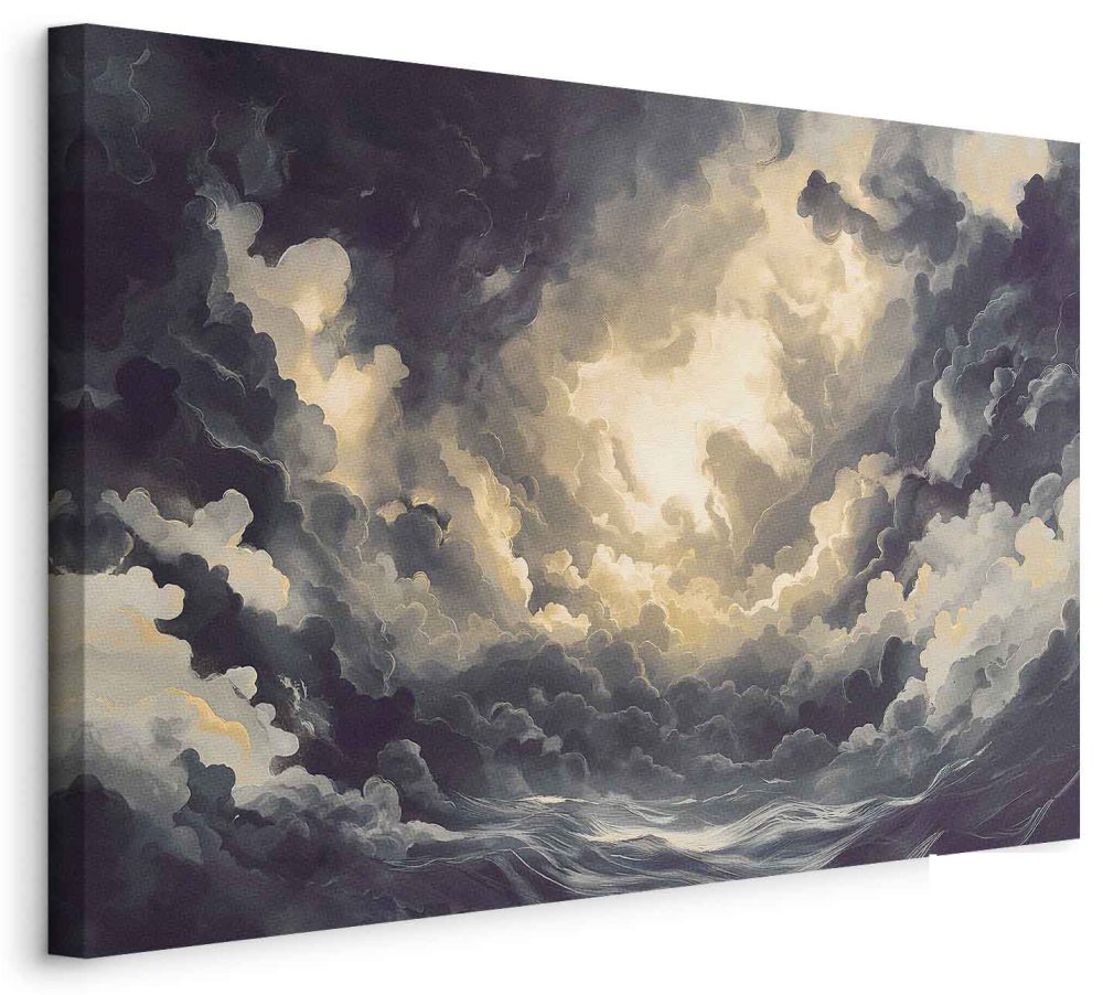 Leinwandbild - Epic Light Play: The Sun Battling for Dominance Over the Clouds