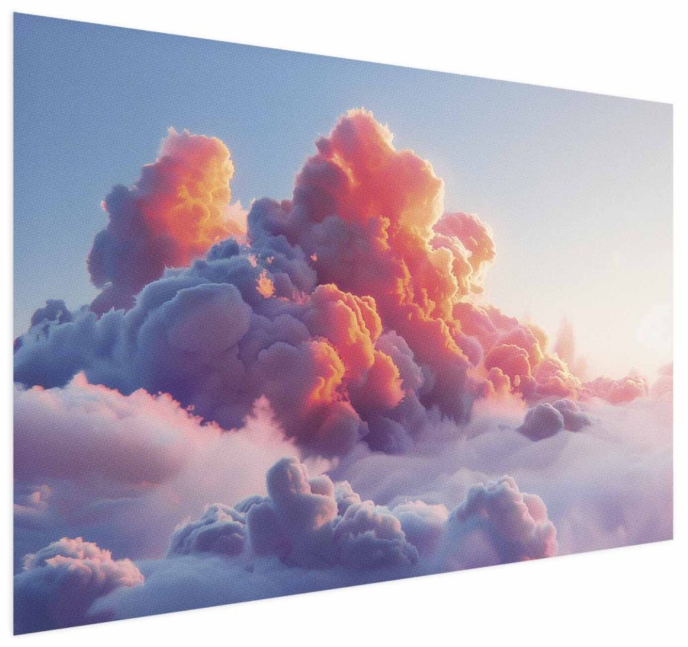 Poster - Dusk Spectacle: Clouds in Shades of Pink and Purple