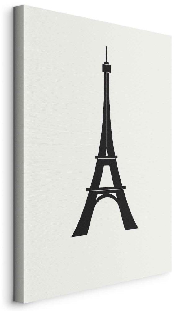 Leinwandbild - Eiffel Tower Simple Graphics in Black and White