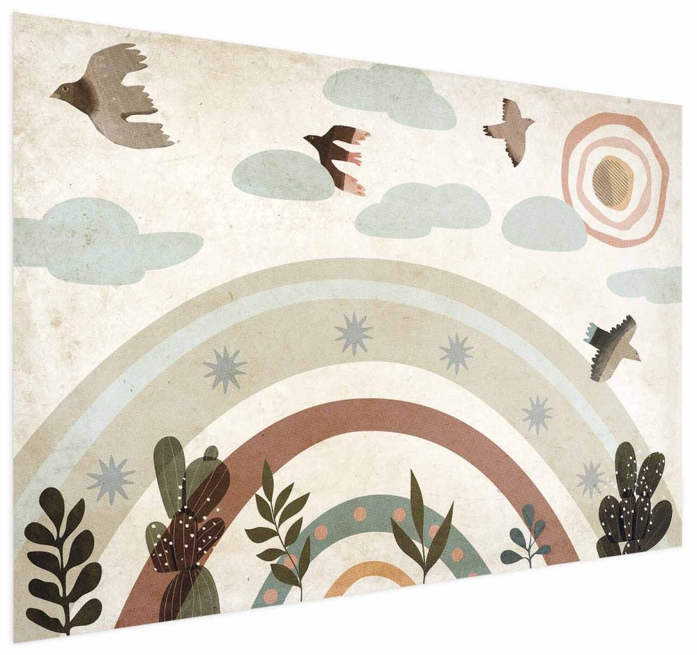 Poster - Rainbow and Birds