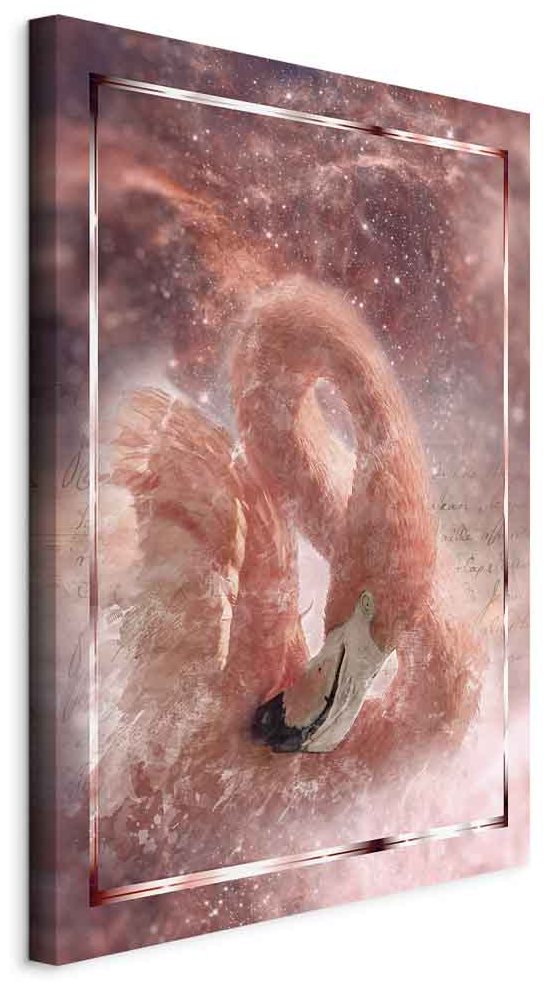 Leinwandbild - Space Flamingo (1 Part) Vertical