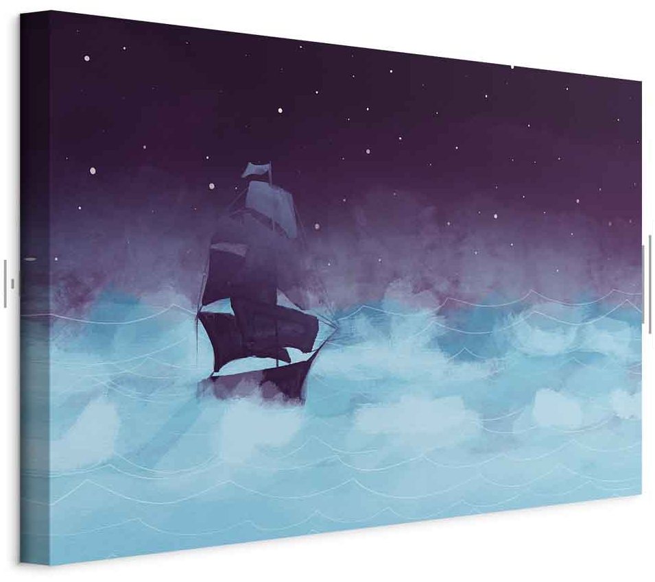 Leinwandbild - Night Waves (1 Part) Wide - Third Variant