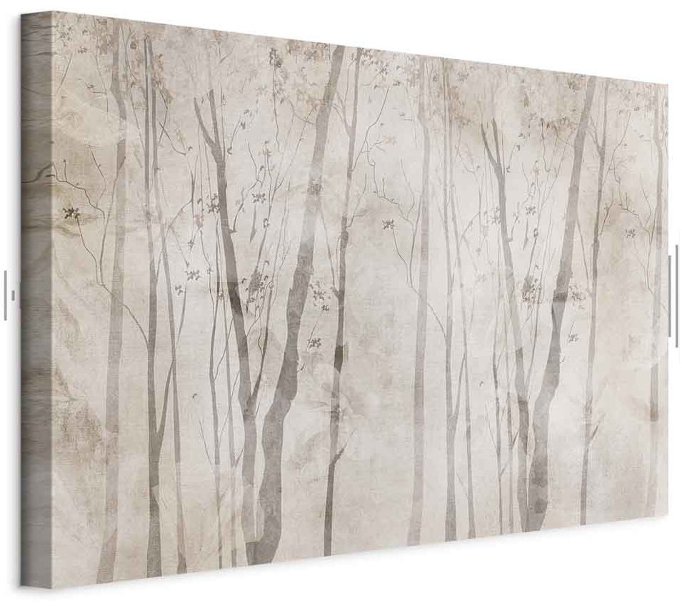 Leinwandbild - Beige Forest of Thoughts (1 Part) Wide