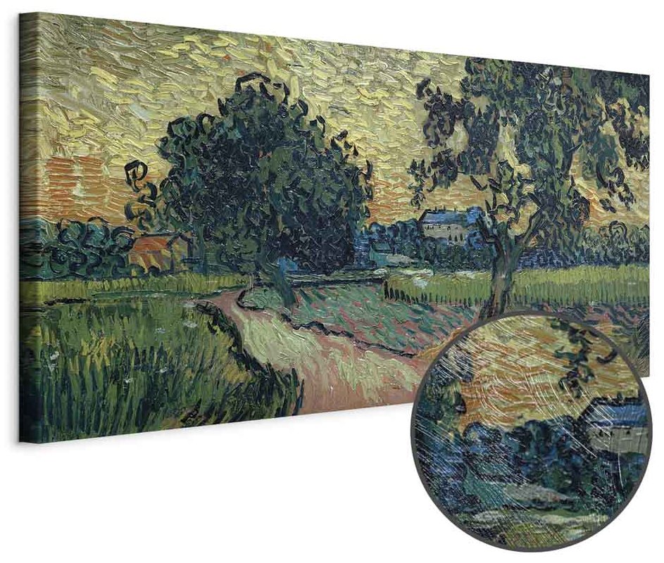 Leinwandbild - Vincent Van Gogh – Landscape with the Chateau of Auvers at Sunset