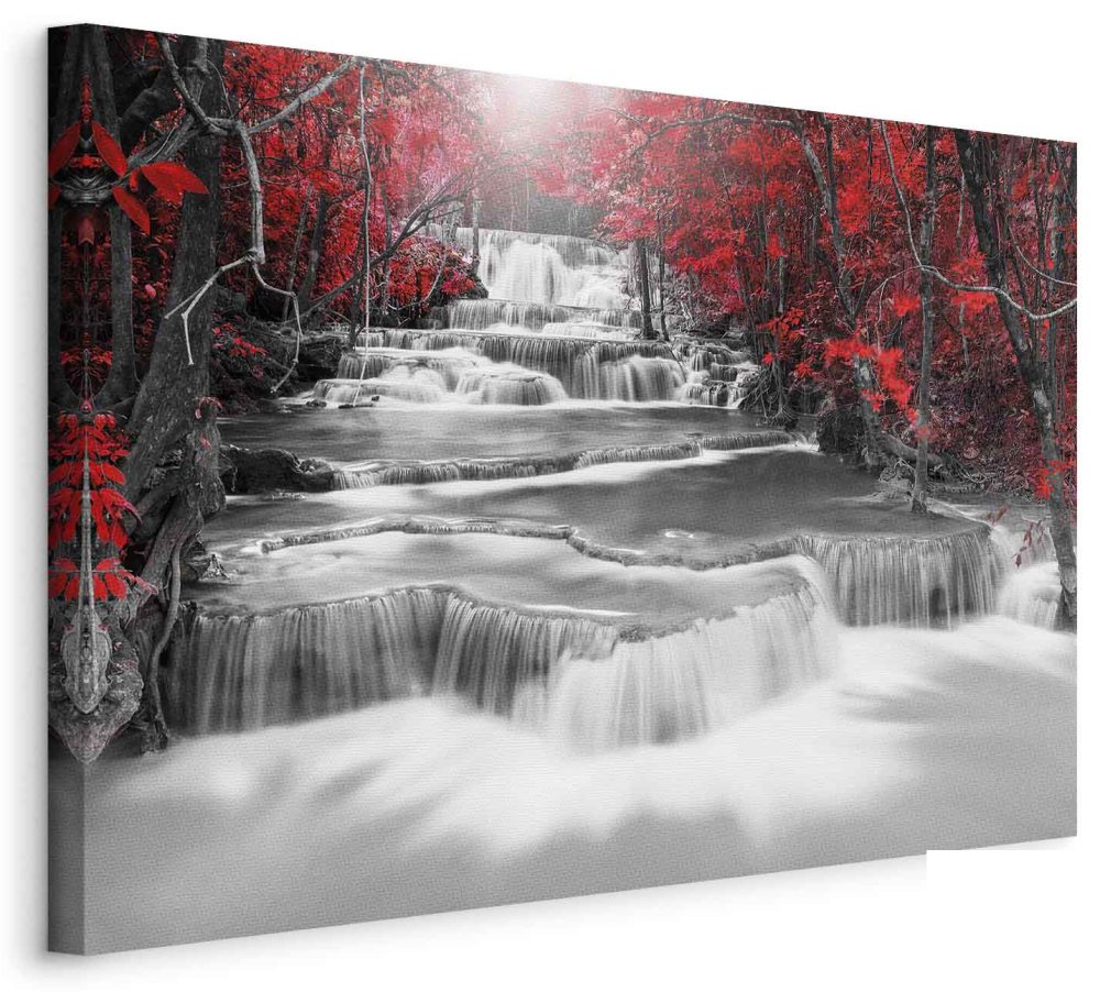 Leinwandbild - Cascade of Thoughts (1 Part) Wide Red