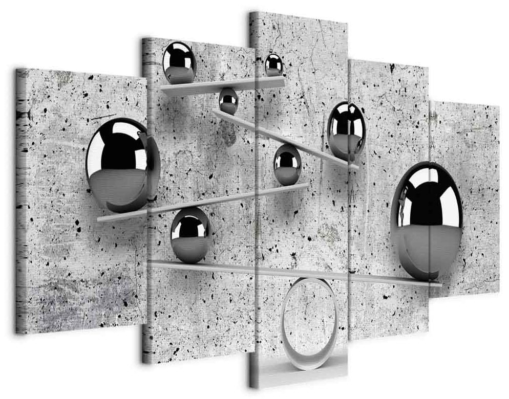 Leinwandbild - Balls and Concrete (5 Parts) Wide