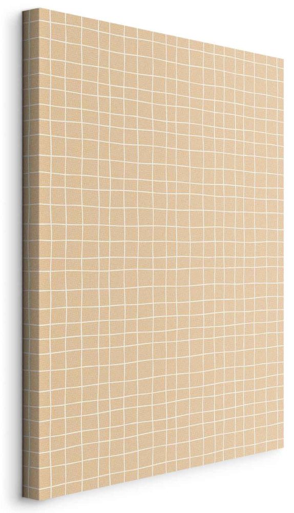 Leinwandbild - Waving Lines - Creamy Grid on a Noisy Pastel Background