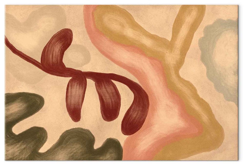 Leinwandbild - Colorful shapes – worn-out figures in lime wash technique