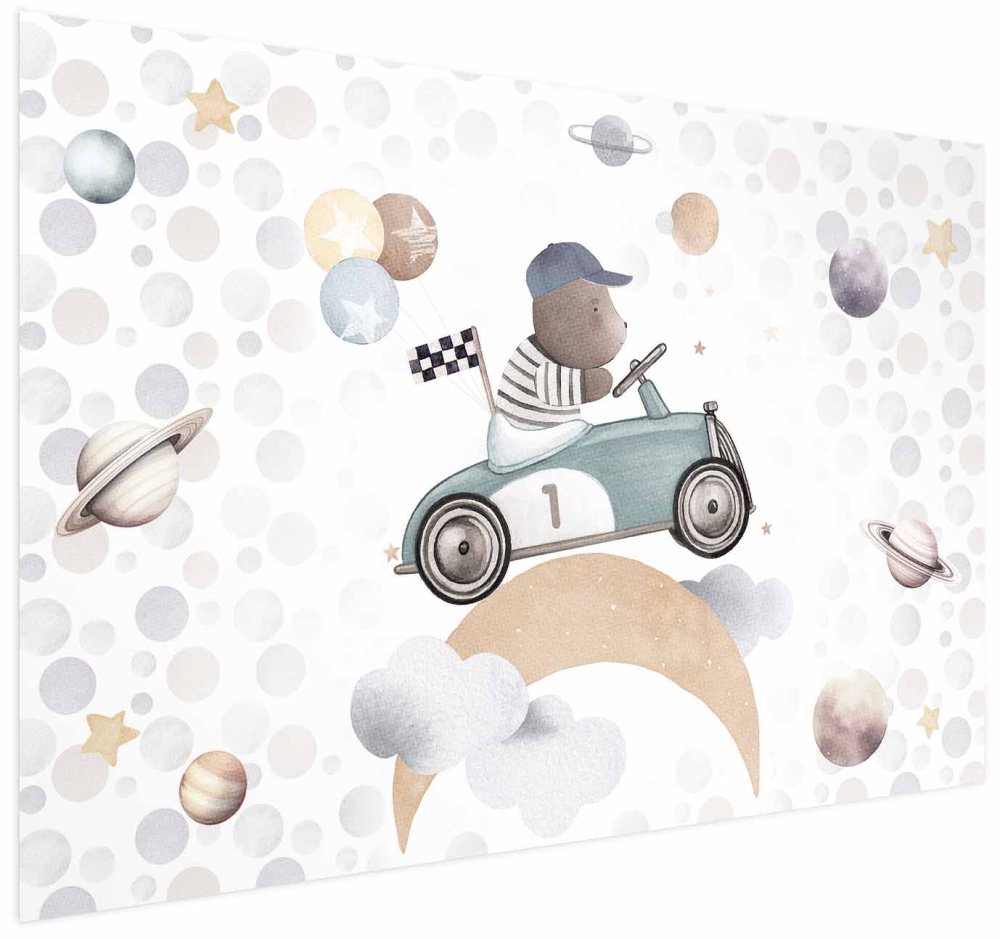 Poster - Bear in a Race Car