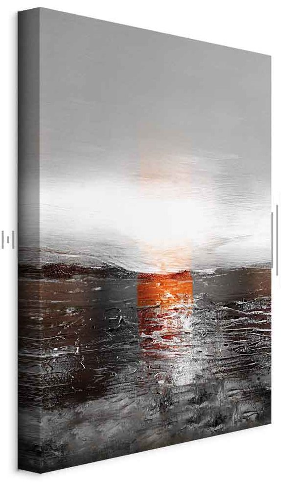 Leinwandbild - Reflection of Colors (1-part) - Sunset in Painted Abstract Background