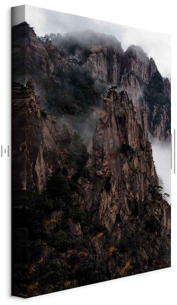 Leinwandbild - Heart of Mountain Landscape (1-part) - Clouds Amid Rocks