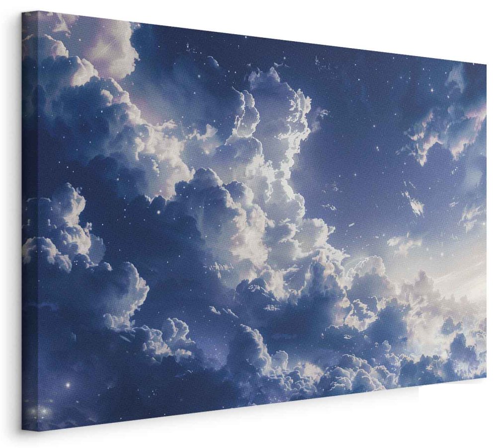 Leinwandbild - Starry Clouds and Delicate Light Over a Corner of the Sky