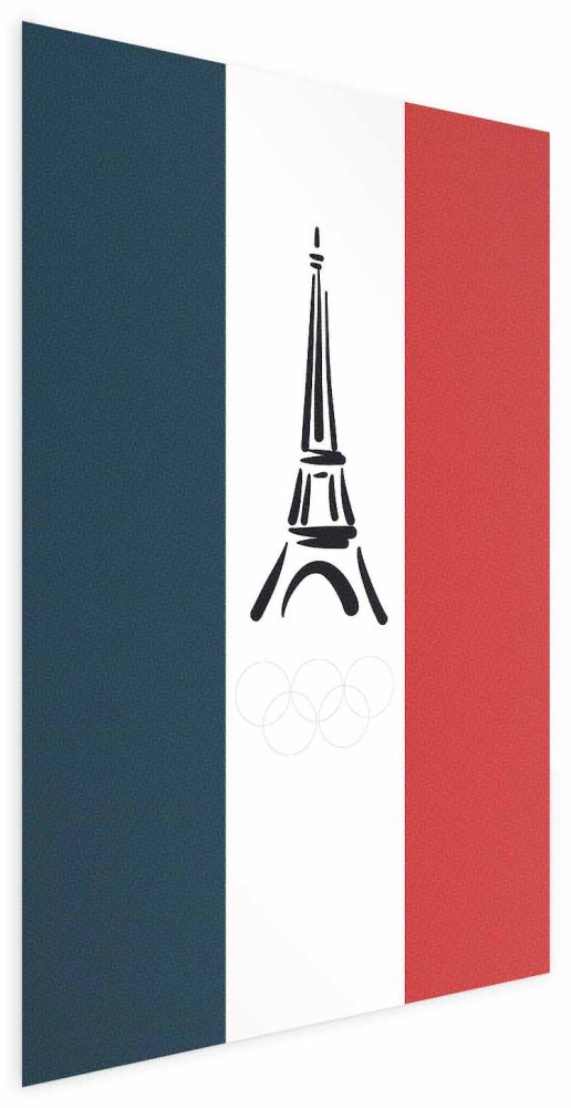 Poster - Graphic Eiffel Tower Against the French Flag