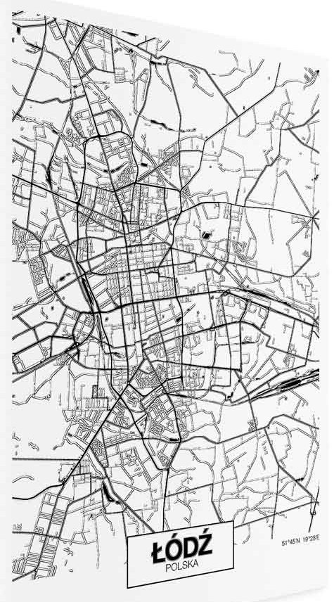 Leinwandbild - City Plan: Lodz (1 Part) Vertical