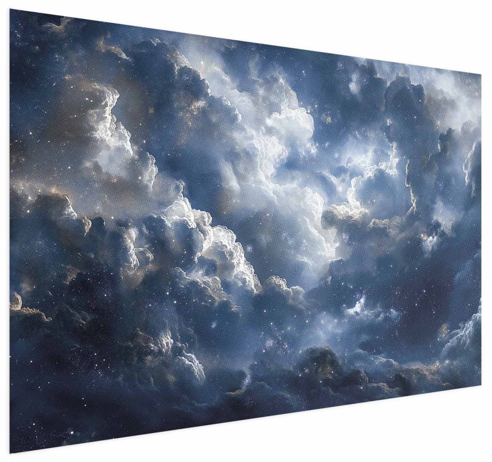 Poster - Astronomical Wonders: Clouds and Stars in Harmonious Union