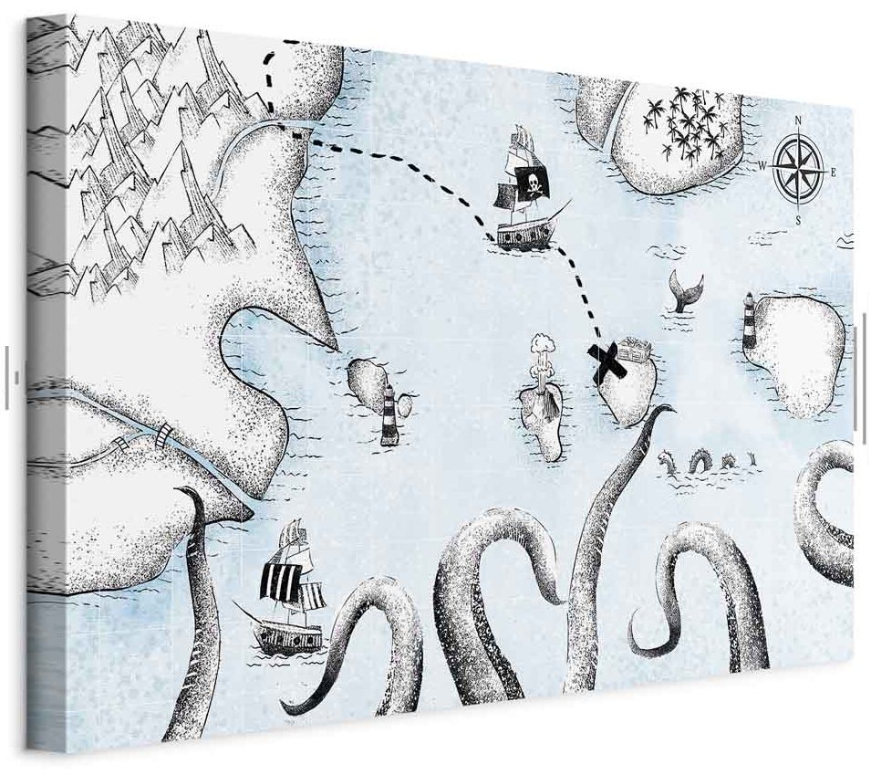 Leinwandbild - Treasure Map (1 Part) Wide