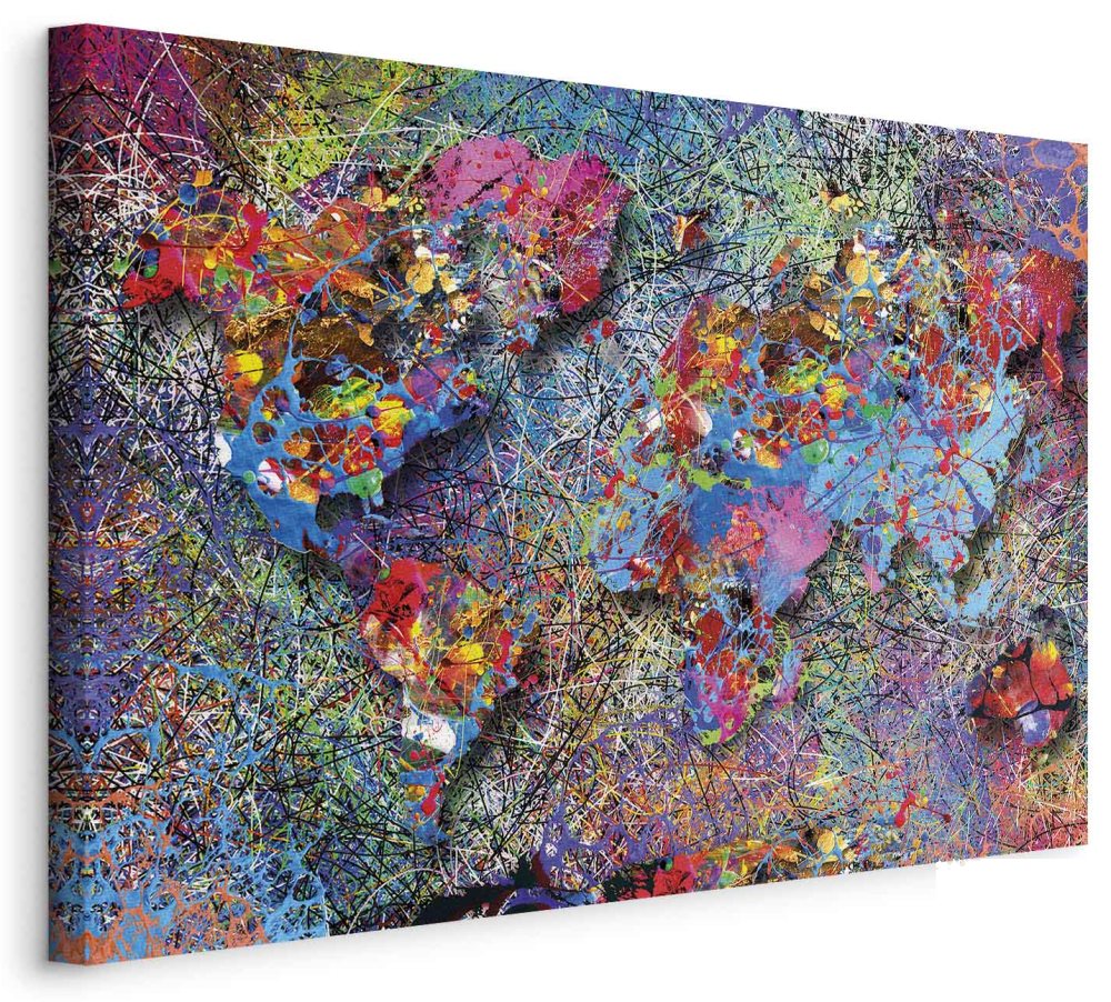 Leinwandbild - Map: Jackson Pollock inspiration