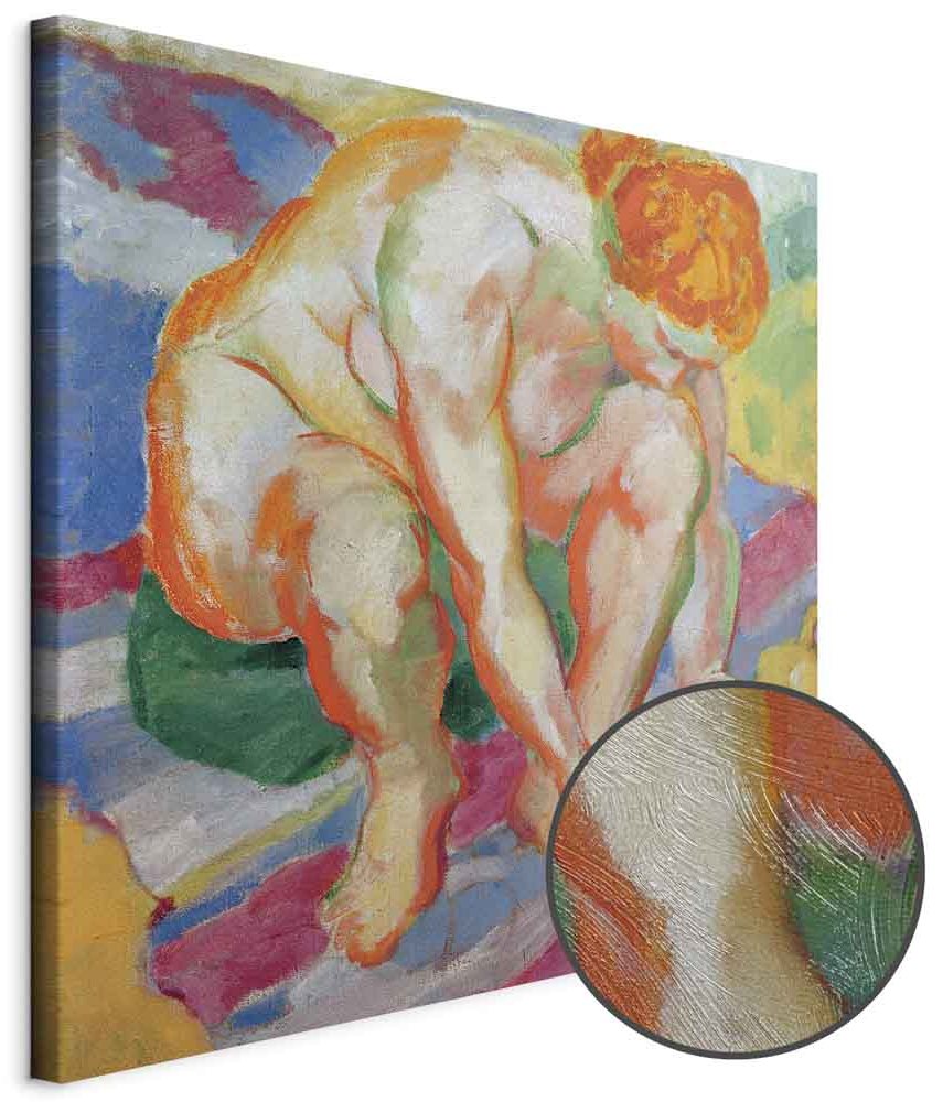 Leinwandbild - Franz Marc – Nude with cat
