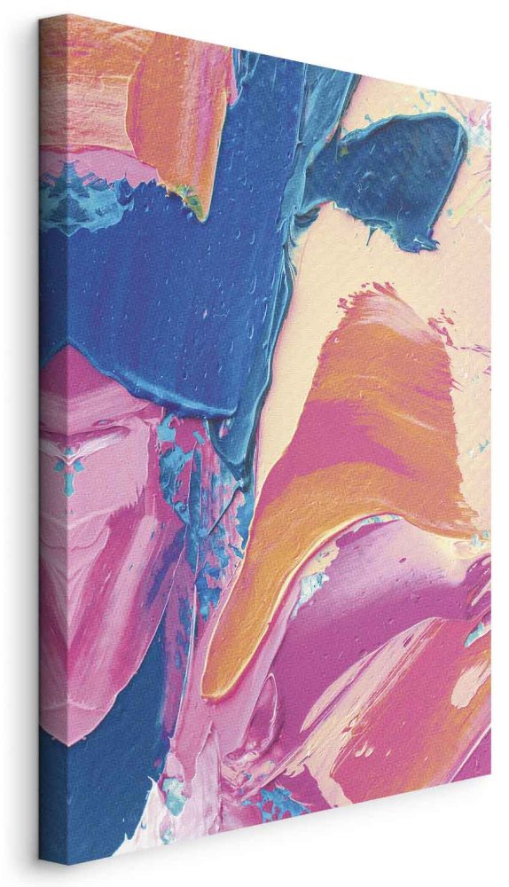 Leinwandbild - Energetic Shapes - Dynamic Oil Paint Composition on Canvas