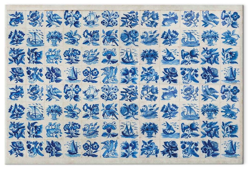 Leinwandbild - Azulejos tiles – traditional Portuguese ceramic tiles