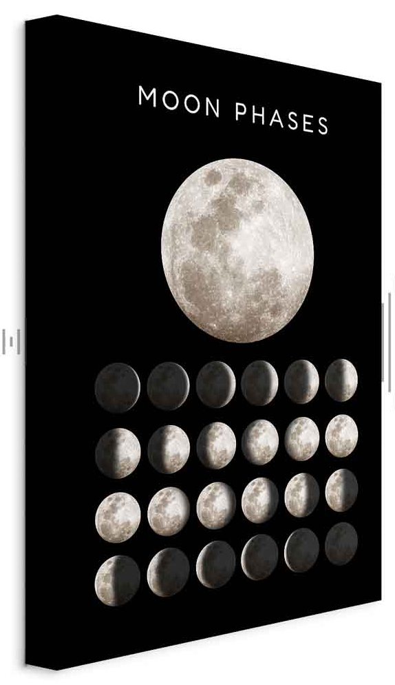 Leinwandbild - Moon Phases (1 Part) Vertical