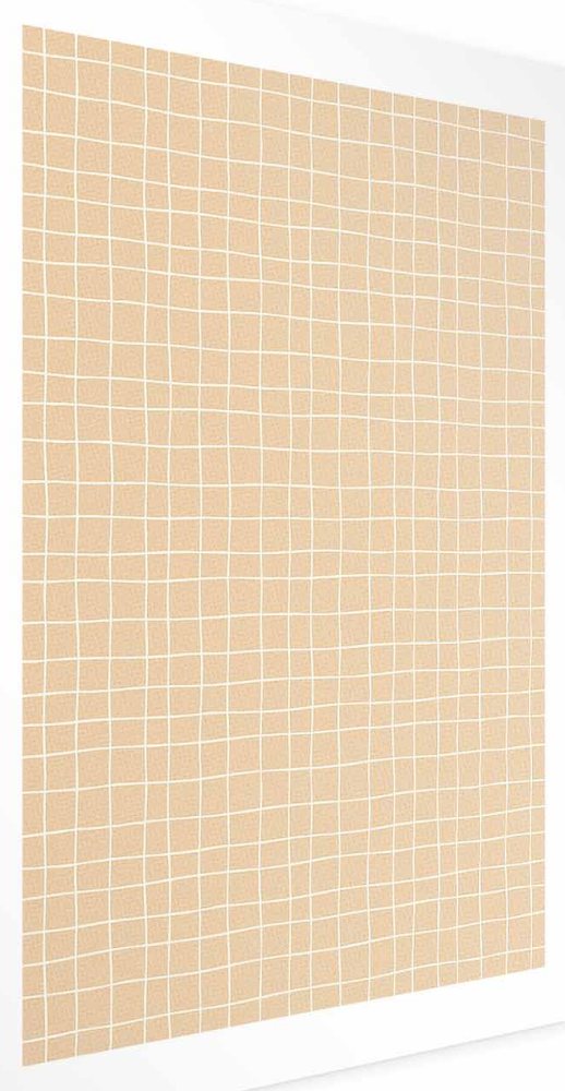 Poster - Lines and Noise - a wavy grid in shades of orange