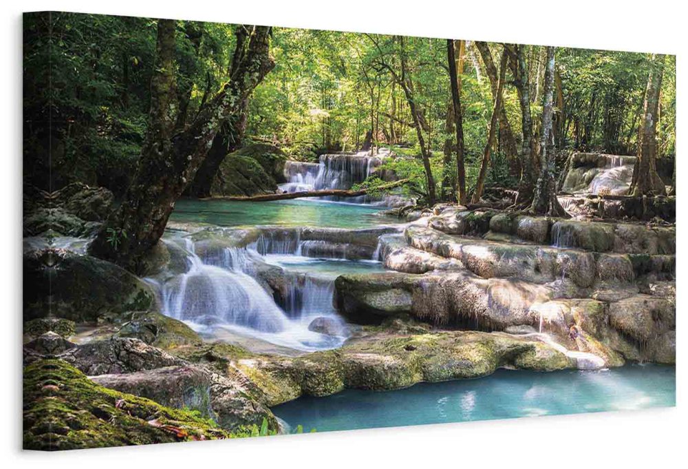 Leinwandbild - Nature: Forest Waterfall